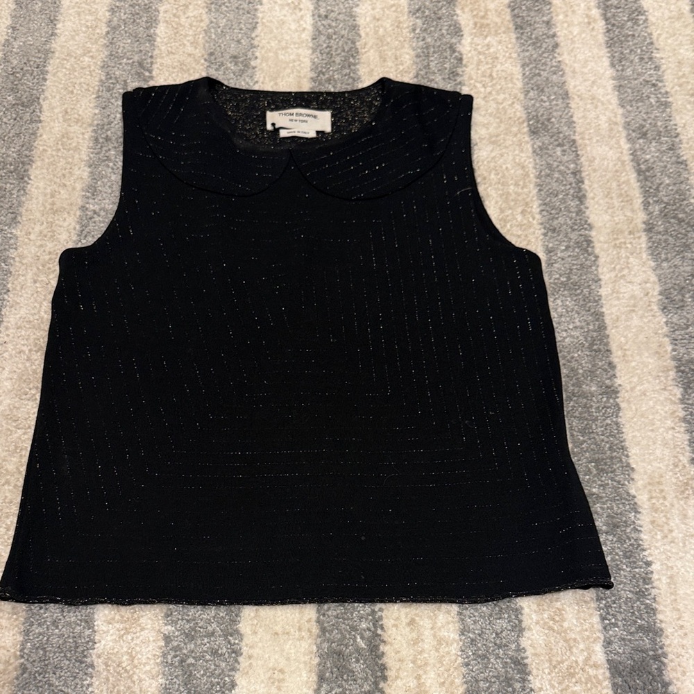 Thom Browne Black Sleeveless Blouse